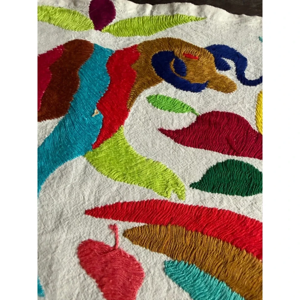 Vintage Otomi Tenango Hand Embroidered Textile Mexican Folk Art 35